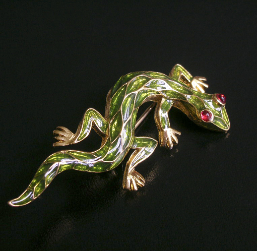 （画像用） Trifari　トリファリ 　とかげ　ブローチ