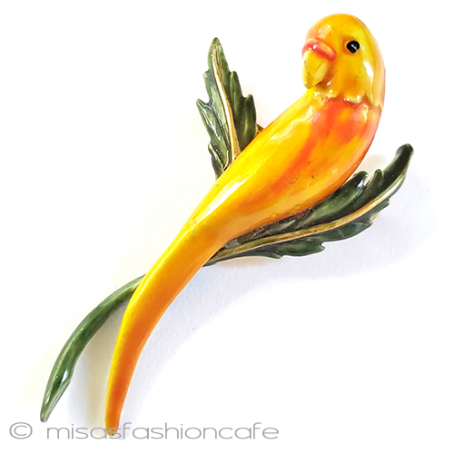 Original by Robert 黄色インコ鳥ブローチ - ウインドウを閉じる