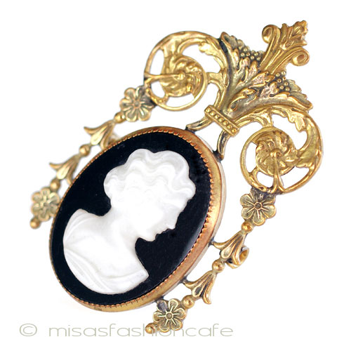 （画像用） アールヌーヴォー カメオ　ブローチ