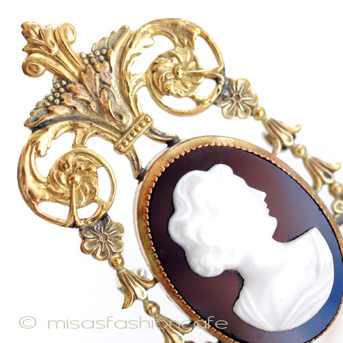 （画像用） アールヌーヴォー カメオ　ブローチ