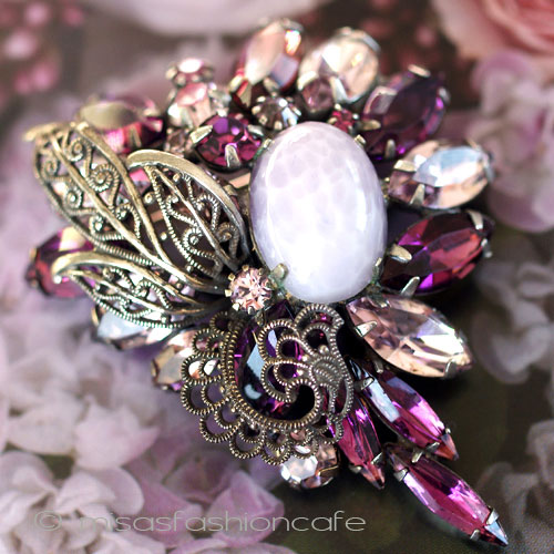 （画像用） アンティーク　フローラル Juliana　ブローチ