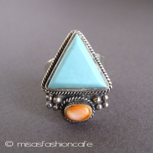 （画像用） スターリングシルバー925 ターコイズ天然石リング