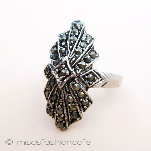 （画像用） 天然石マーカサイト アートデコ　リング