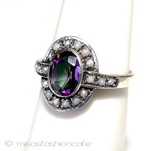 （画像用） 真珠トパーズ　リング　 スターリングシルバー