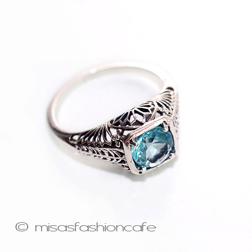 （画像用） 天然石　ブルートパーズ　 スターリングシルバー刻印