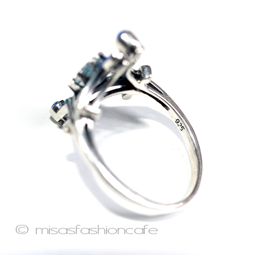 （画像用） 天然石トパーズ&オパール　 スターリングシルバー刻印