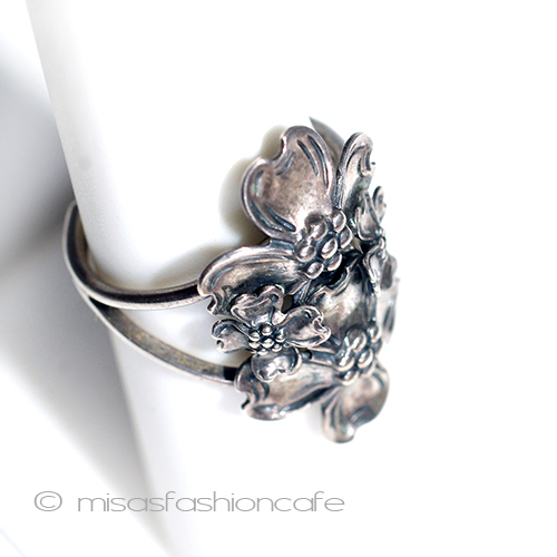 （画像用） ハナミズキのお花　リング スターリングシルバー刻印