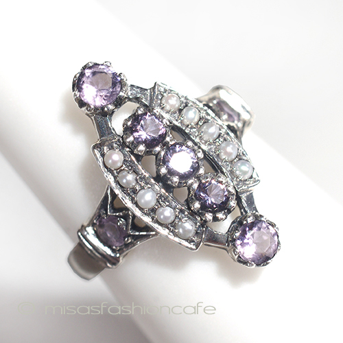 （画像用） 真珠　アメジスト　リング　 スターリングシルバー刻印