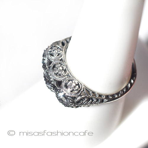 （画像用） 天然石トパーズ　お花リング　 スターリングシルバー刻印