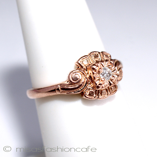 （画像用） 天然ダイヤモンド　リング 14Kローズゴールド　925