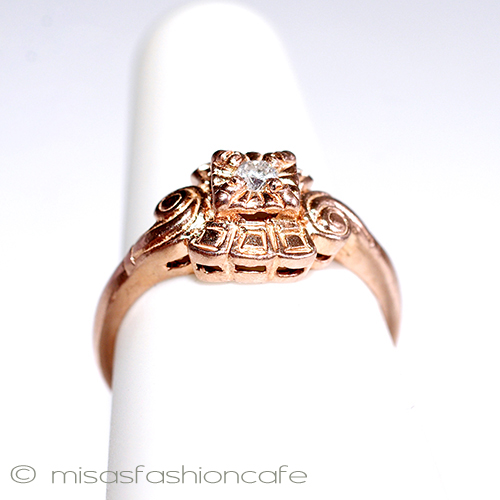 （画像用） 天然ダイヤモンド　リング 14Kローズゴールド　925