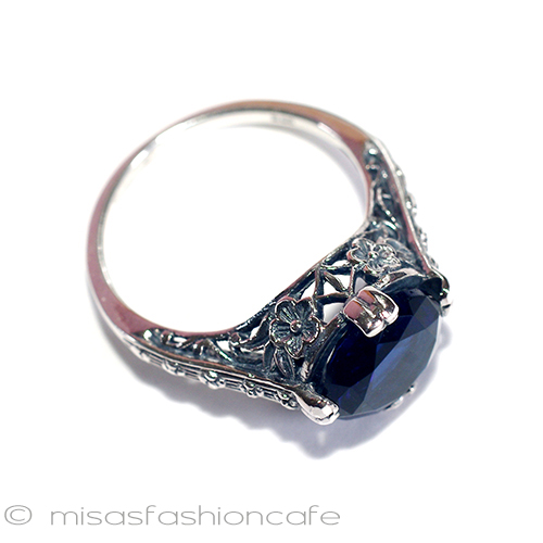 （画像用） サファイア小花　リング　 スターリングシルバー