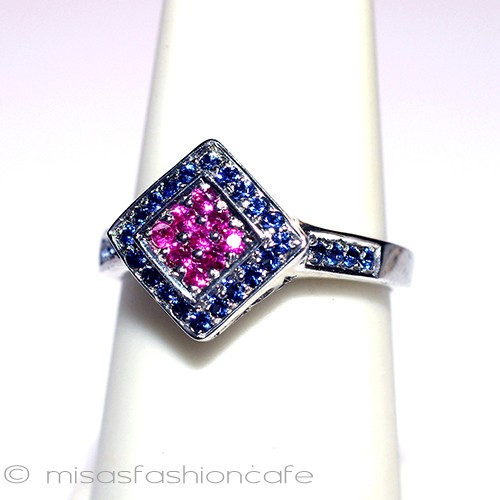 （画像用） 天然石ルビー＆サファイヤ スターリング刻印リング