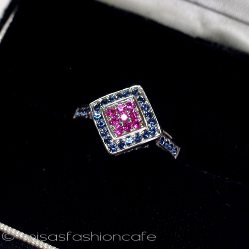 （画像用） 天然石ルビー＆サファイヤ スターリング刻印リング