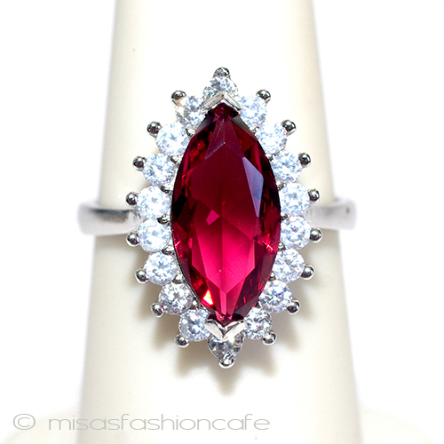 （画像用） ルビー＆ホワイトトパーズ スターリング刻印リング