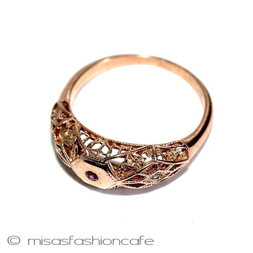 （画像用） 天然ルビー＆ダイヤモンド ローズゴールド925リング