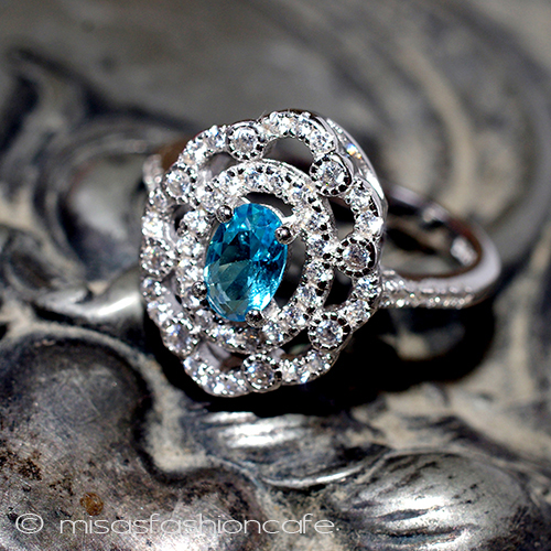 （画像用） アクアマリン＆トパーズ スターリング天然石リング