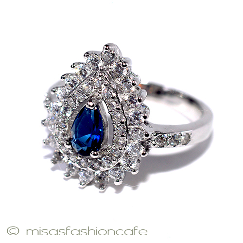 （画像用） サファイア＆トパーズ スターリング刻印リング