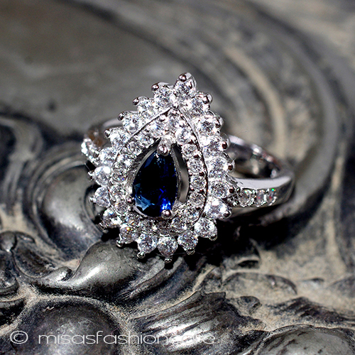 （画像用） サファイア＆トパーズ スターリング刻印リング