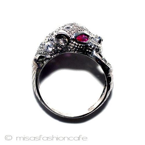 （画像用） 銀製レオパード　リング 天然石ルビー＆サファイヤ