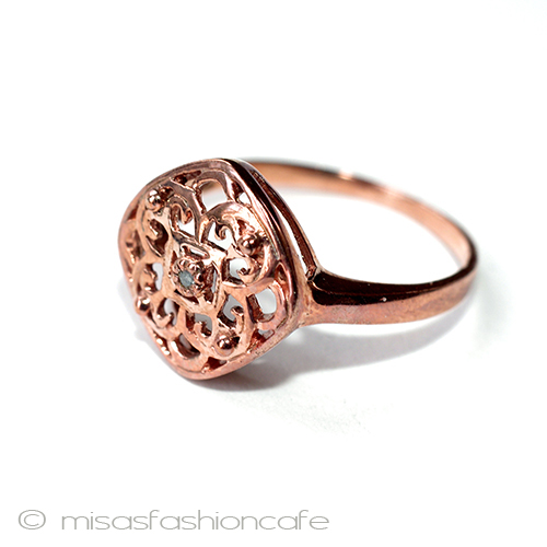 （画像用） 天然ダイヤモンド　リング 14Kローズゴールド　925