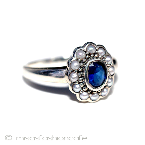 （画像用） 真珠サファイア　リング スターリングシルバー