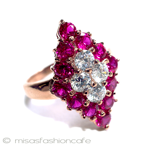 （画像用） ルビー＆サファイア・リング ピンクゴールド925指輪