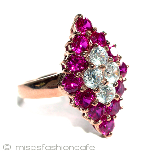 （画像用） ルビー＆サファイア・リング ピンクゴールド925指輪