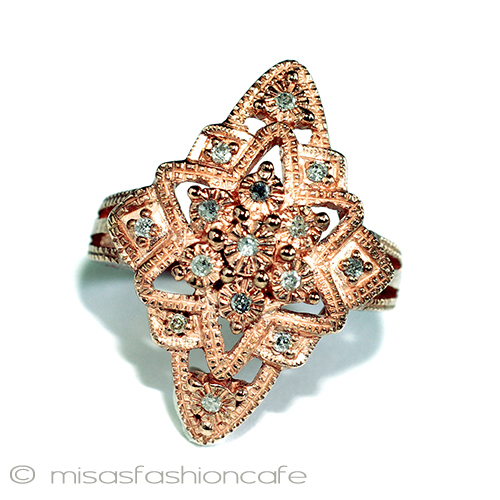 （画像用） 天然ダイヤモンド・リング 14Kローズゴールド 925