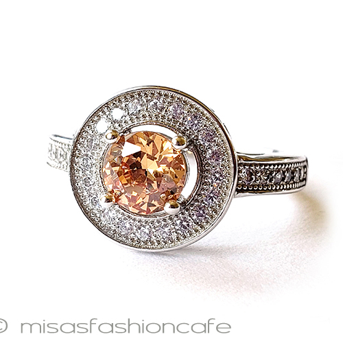 （画像用） サファイア＆トパーズ指輪 スターリング925刻印リング