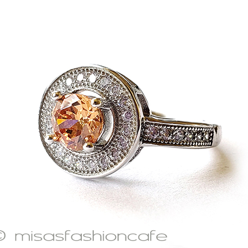 （画像用） サファイア＆トパーズ指輪 スターリング925刻印リング