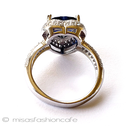 （画像用） ハート型サファイアの指輪 スターリング925リング