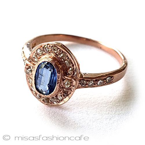 （画像用） アンティークリング　指輪 サファイア＆ダイヤモンド