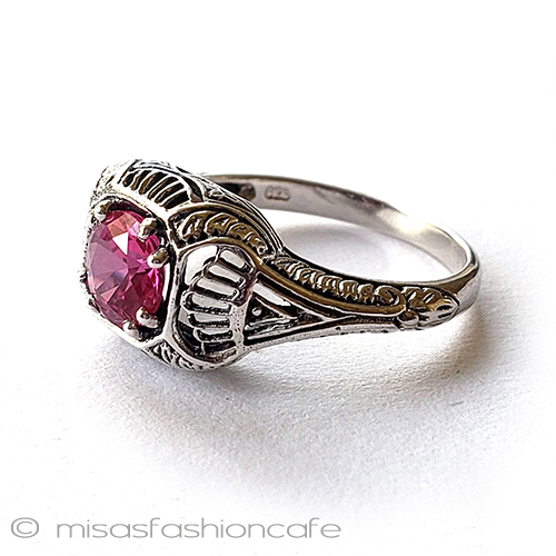 （画像用） アンティークジュエリー サファイア銀製　リング