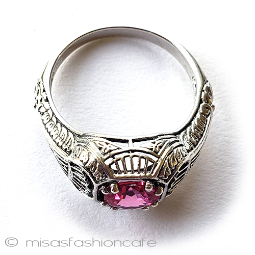 （画像用） アンティークジュエリー サファイア銀製　リング