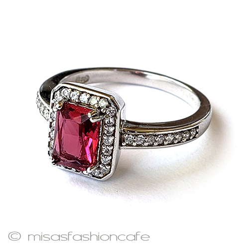 （画像用） ルビー＆トパーズ指輪 スターリング刻印リング