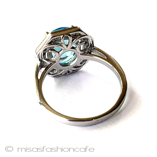 （画像用） アクアマリン　銀製指輪 スターリング925リング