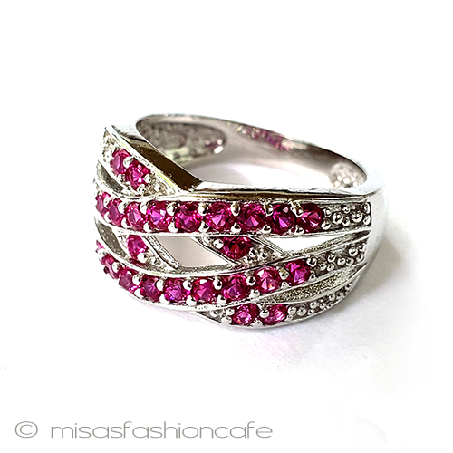 （画像用） ルビーツイスト　指輪 スターリング925リング