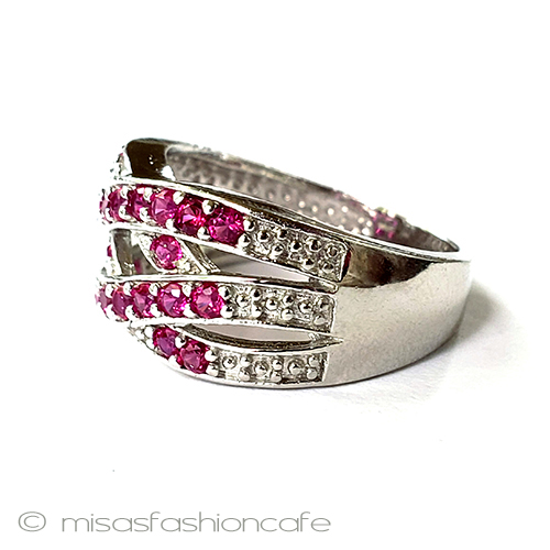 （画像用） ルビーツイスト　指輪 スターリング925リング