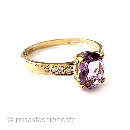 （画像用） 10金ゴールドリング 指輪 アメジスト＆ダイヤモンド