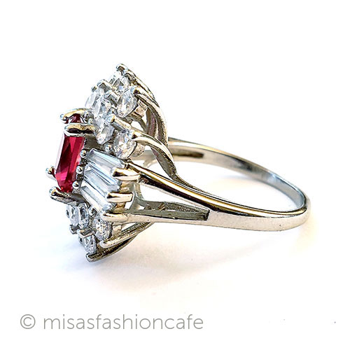 （画像用） ルビー＆ホワイトトパーズ スターリング指輪リング