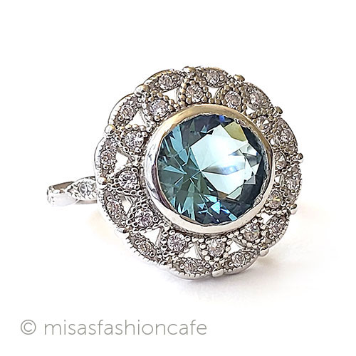 （画像用） トパーズ・フローラル スターリング刻印リング