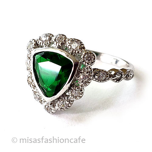 （画像用） エメラルド＆トパーズ指輪 スターリング925リング