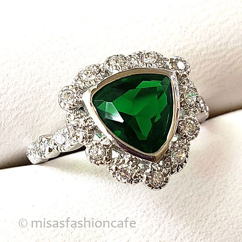 （画像用） エメラルド＆トパーズ指輪 スターリング925リング