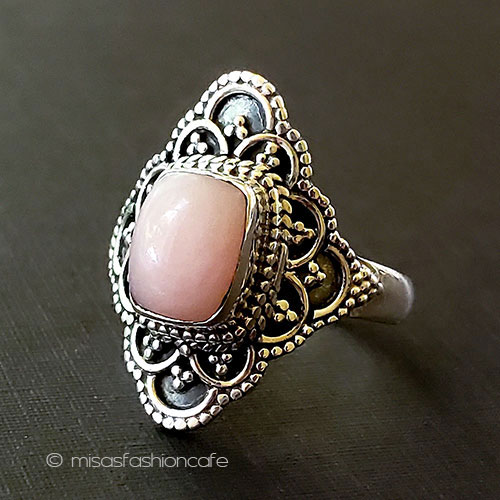 （画像用） 天然石オパールお花リング スターリングシルバー925