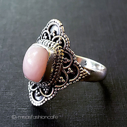 （画像用） 天然石オパールお花リング スターリングシルバー925