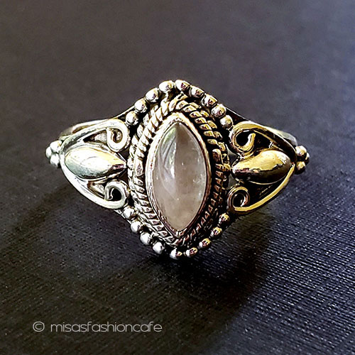 （画像用） 天然石ローズクオーツ指輪 スターリングシルバー925