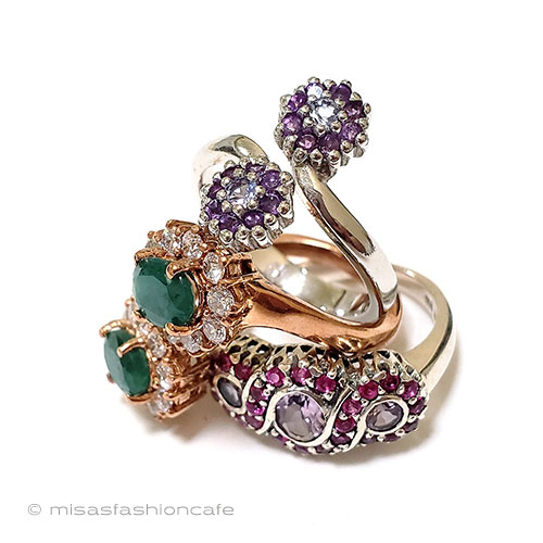 （画像用） 天然石リング 銀製925 スターリング刻印花指輪