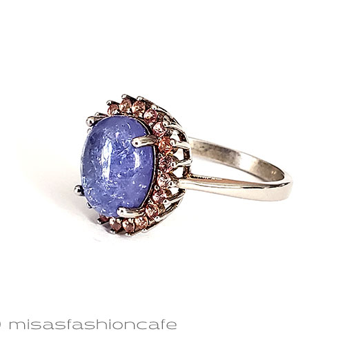 （画像用） 天然石タンザナイトのリング スターリングシルバー指輪