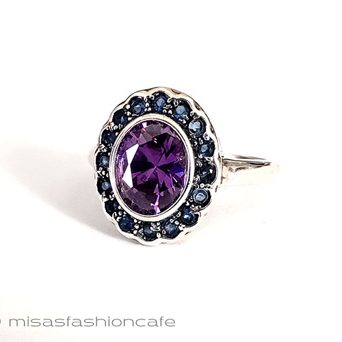 （画像用） サファイア&アメジスト スターリング銀指輪